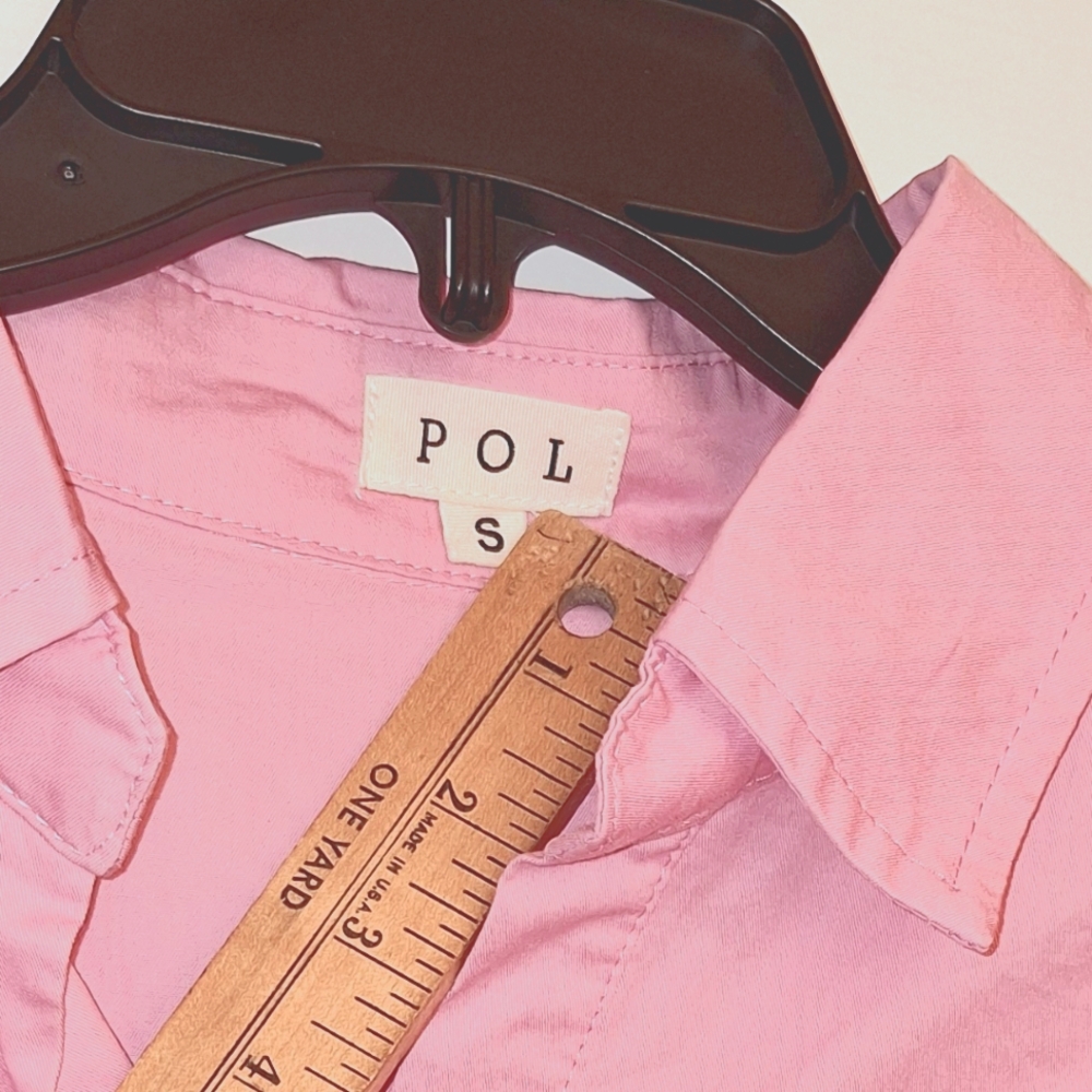 Pol Oversized Pink Button Down Collared Shirt Nwot - image 4